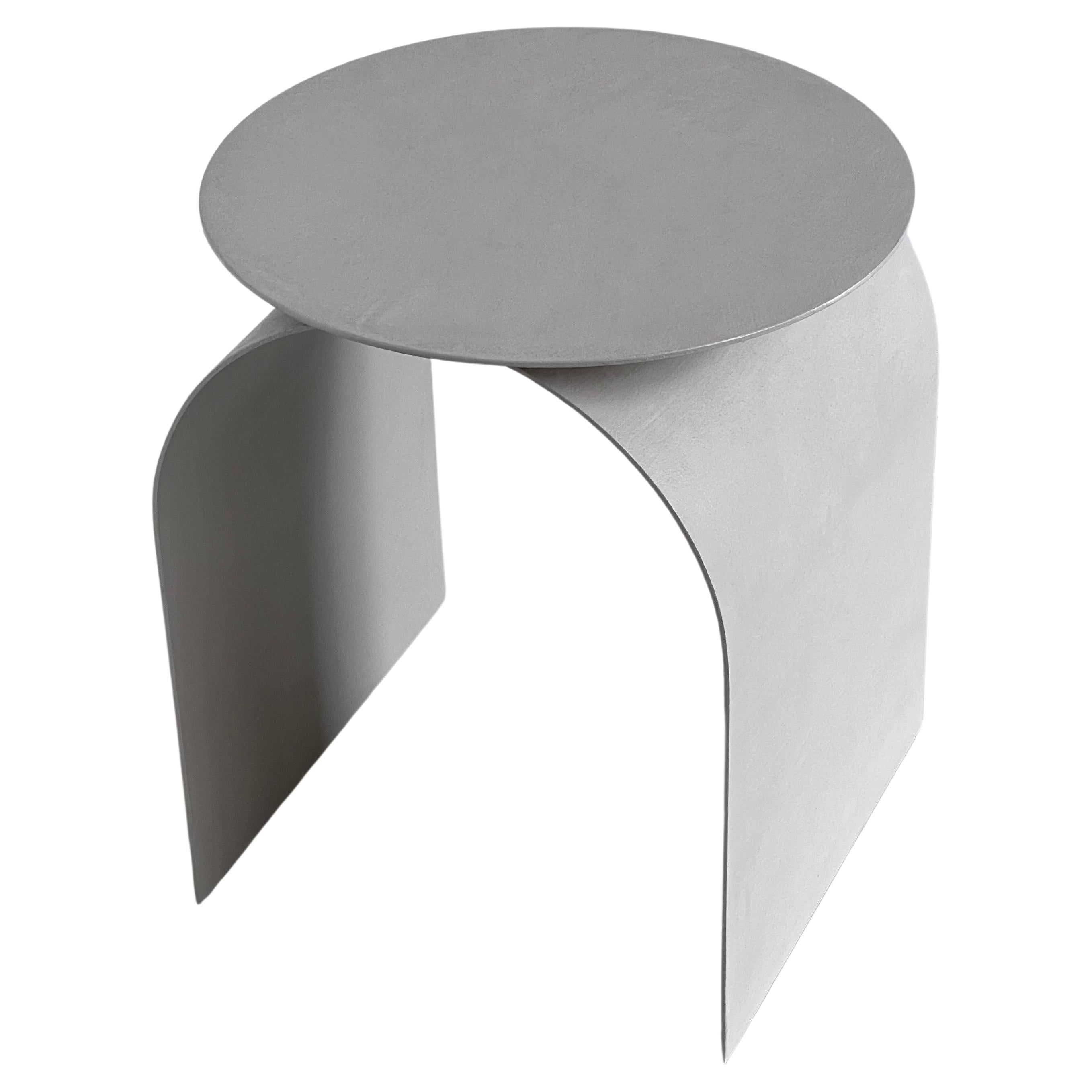 Spinzi Palladium Contemporary Sculptural Side Table, Organic Urban Wabi Finish For Sale