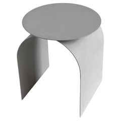 Spinzi Palladium Contemporary Sculptural Side Table, Organic Urban Wabi Finish