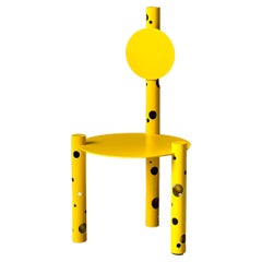 Spinzi SIlös Chair, Collectible Italian Design, Bright Yellow Sculptural Seating