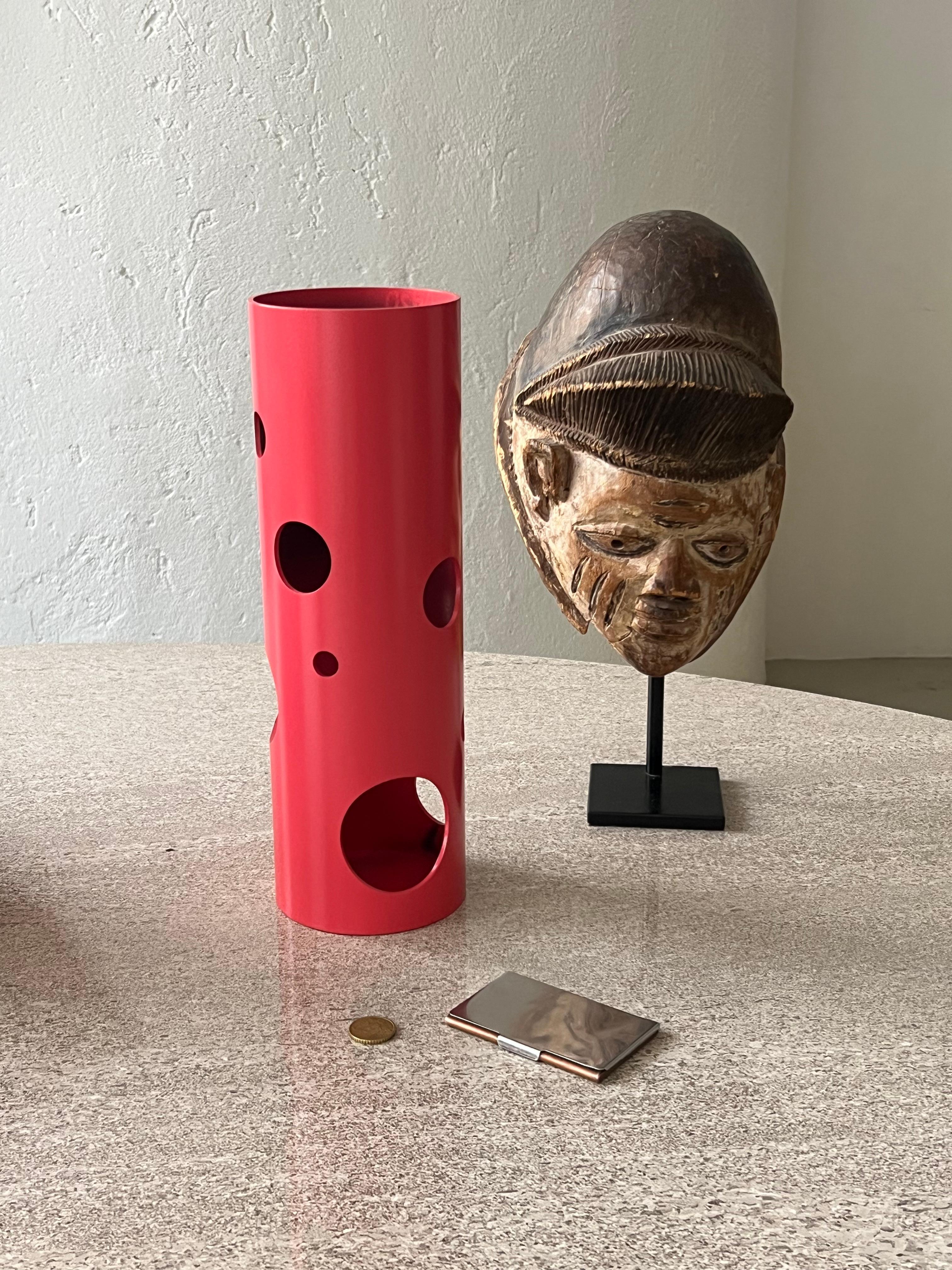 Steel Spinzi Silös Vase, Bright Pink, Collectible Italian Design For Sale