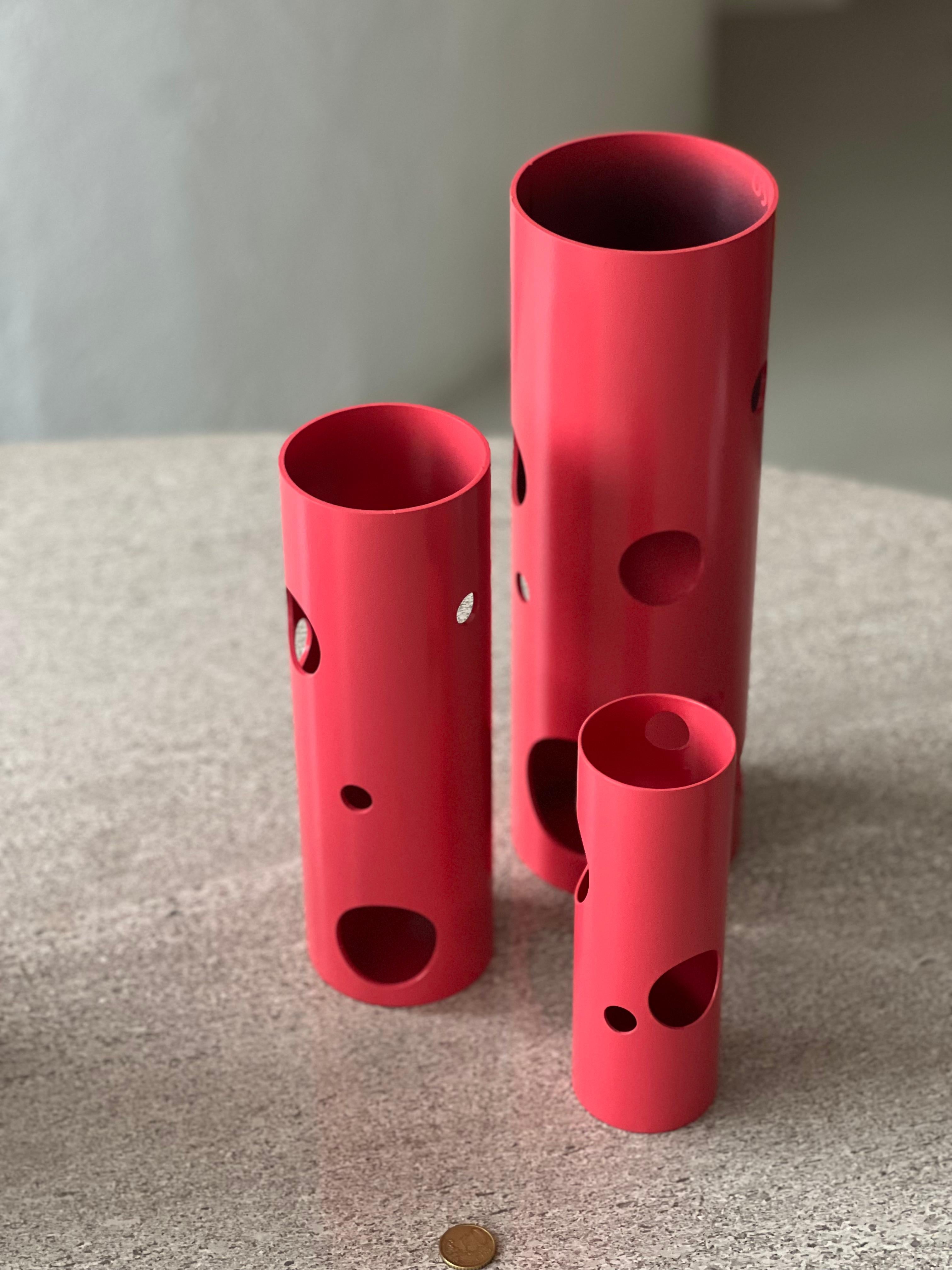 Painted Spinzi Silös Vase, Bright Pink, Collectible Italian Design For Sale