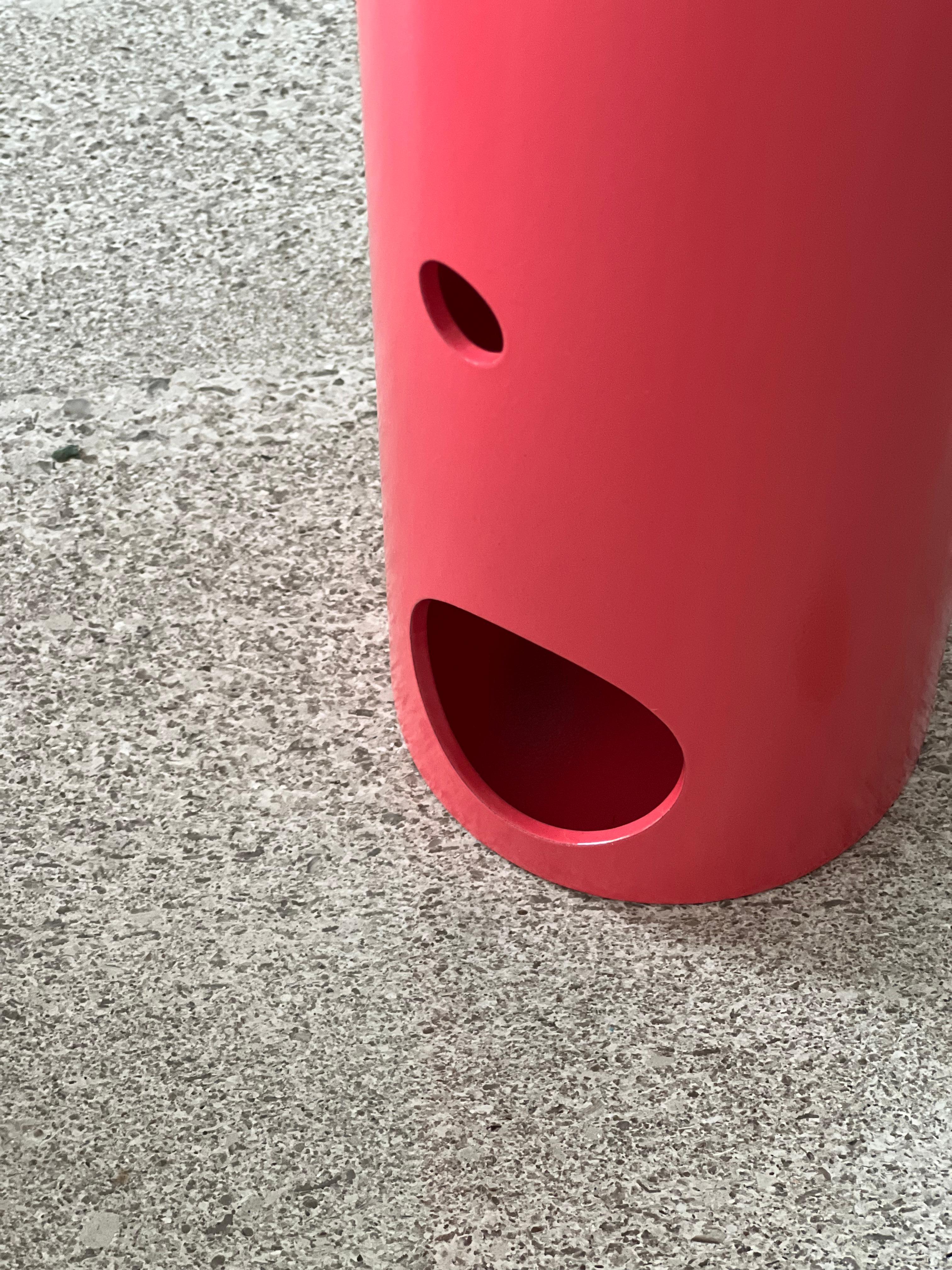 Steel Spinzi Silös Vase, Bright Pink, Collectible Italian Design For Sale