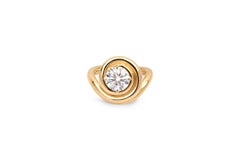 Spiral 18k Gold WhiteTourmaline Organic Spira Ring By Capucine H