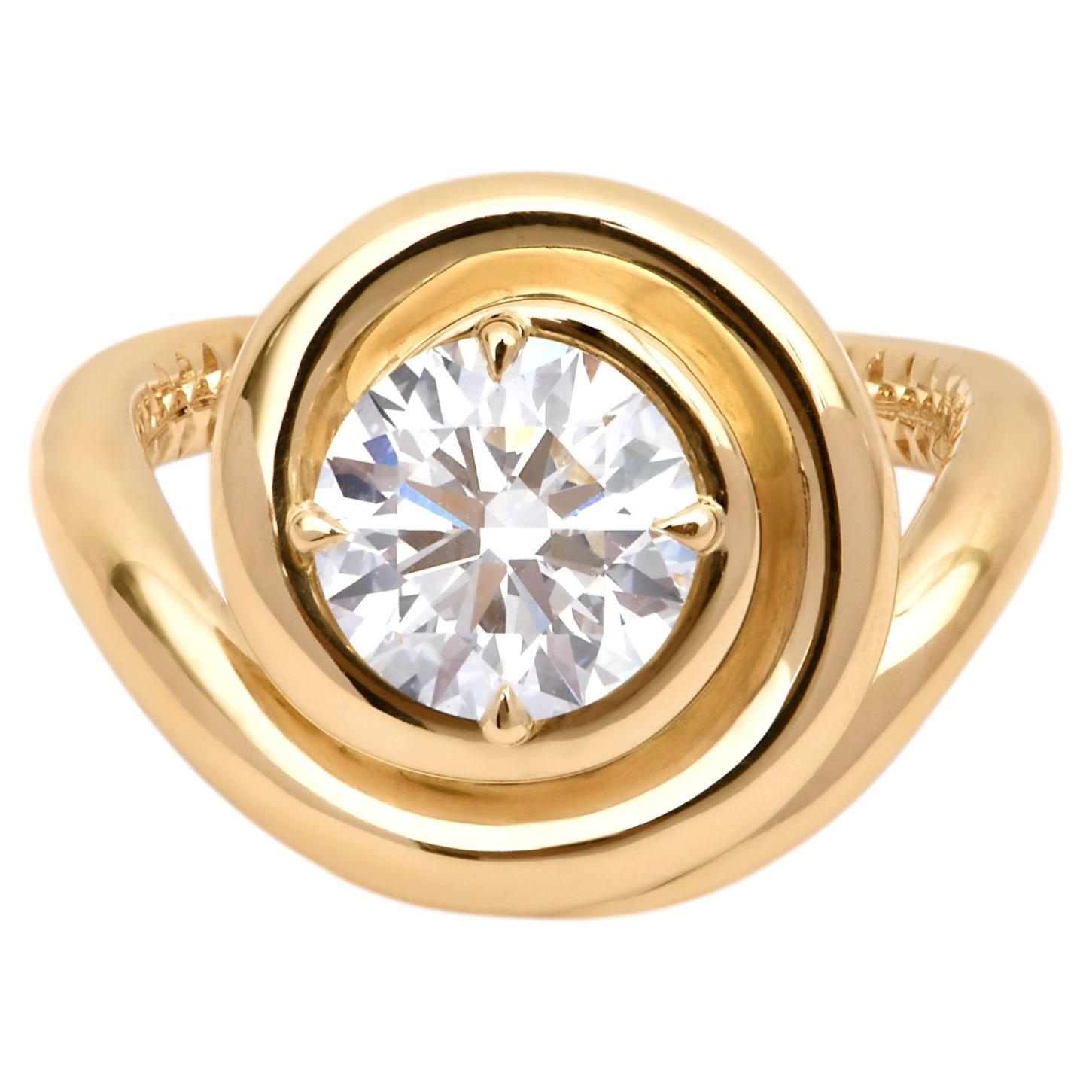 Spirale 18k Gold WeißTurmalin Bio Spira Ring von Capucine H