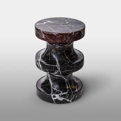 Spira Marble Side Table in Rosso Levanto