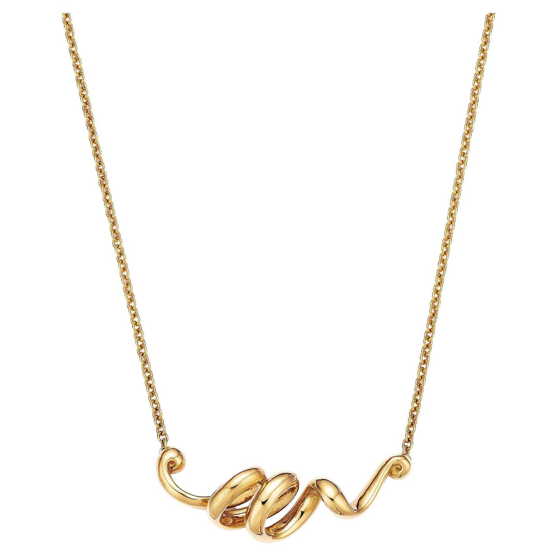 Spira Spiral Necklace in 18kt Fairmined Ecological Yellow Gold For Sale