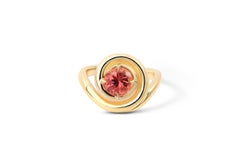 Spiral 18k Gold Pink Tourmaline Organic Spira Ring By Capucine H