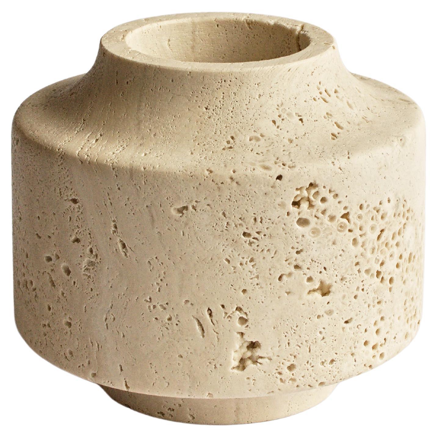 SPIRA Vessel 02 in Travertino Classico