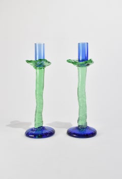 Spiral Blown Glass Candleholders