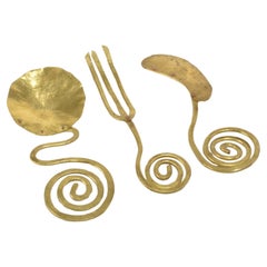 Juego de servir espiral de latón