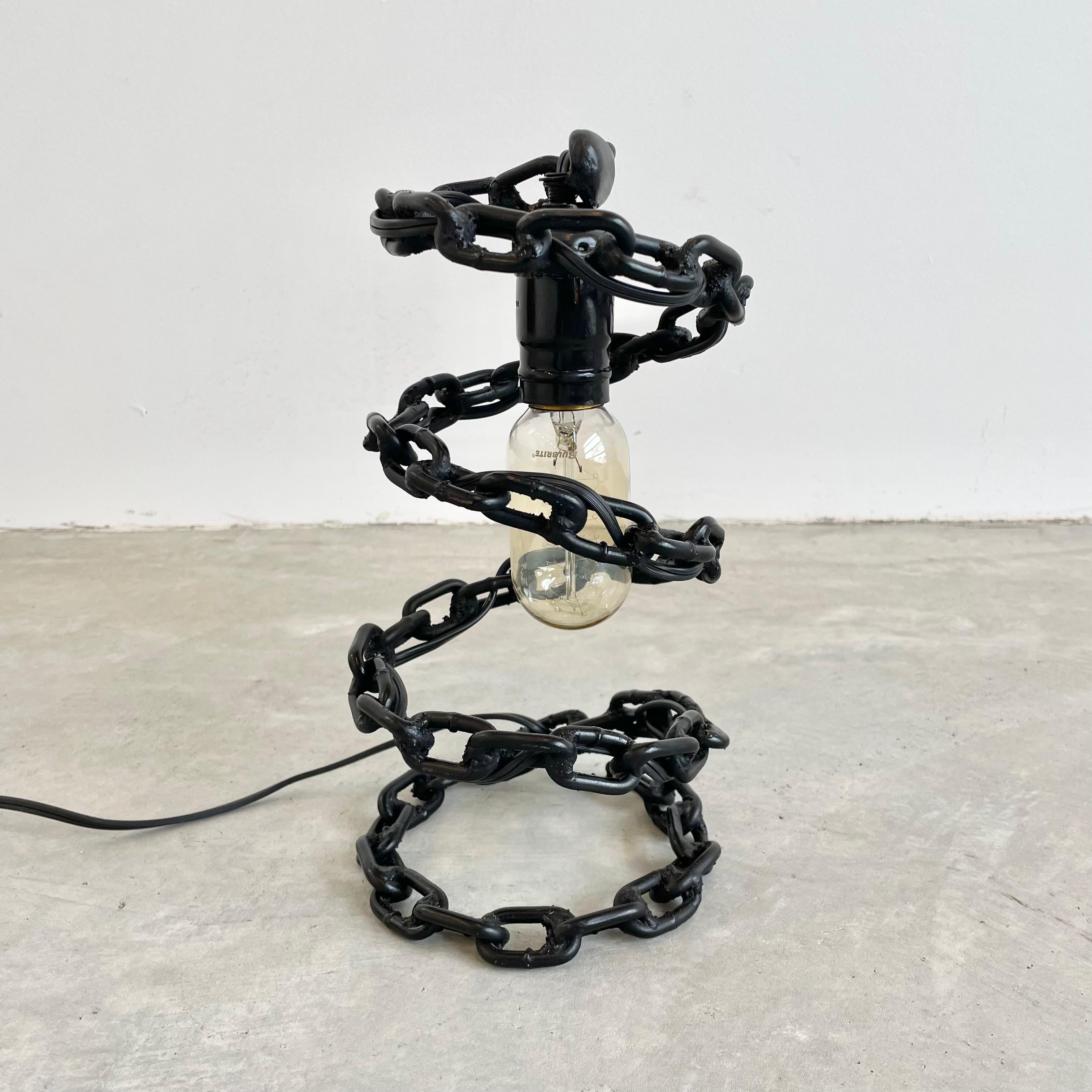 English Spiral Chain Link Table Lamp, 2000s USA