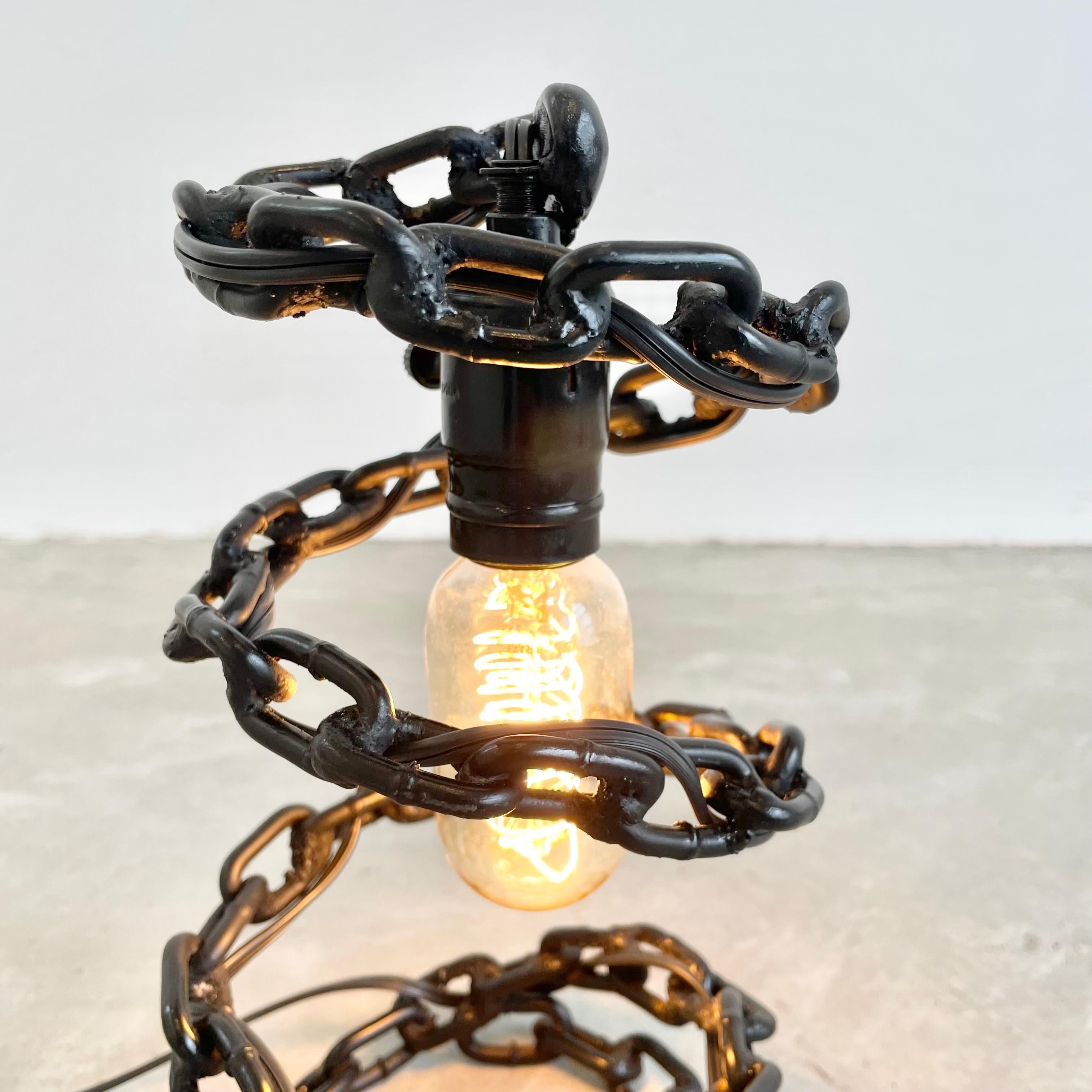 Contemporary Spiral Chain Link Table Lamp, 2000s USA