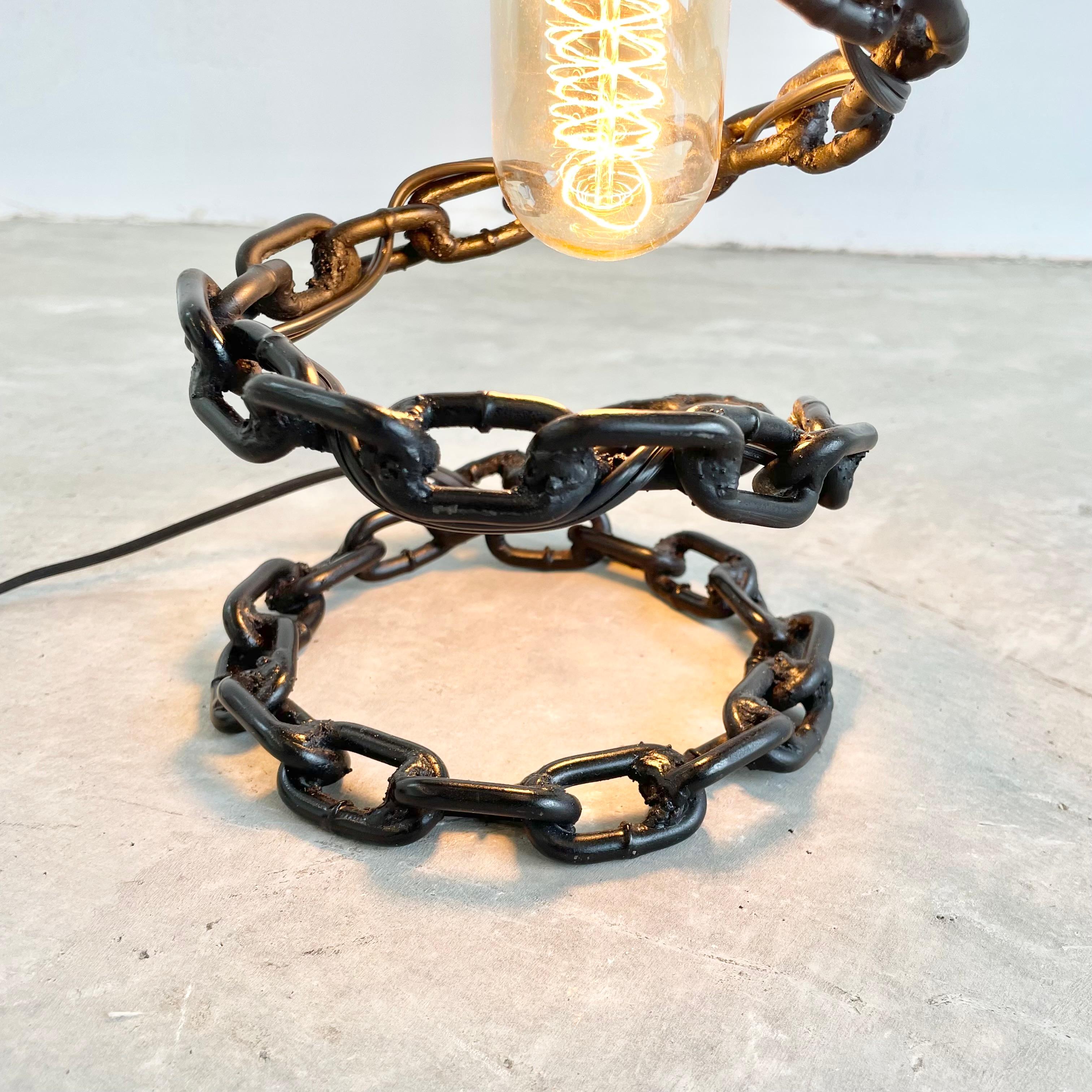 Metal Spiral Chain Link Table Lamp, 2000s USA