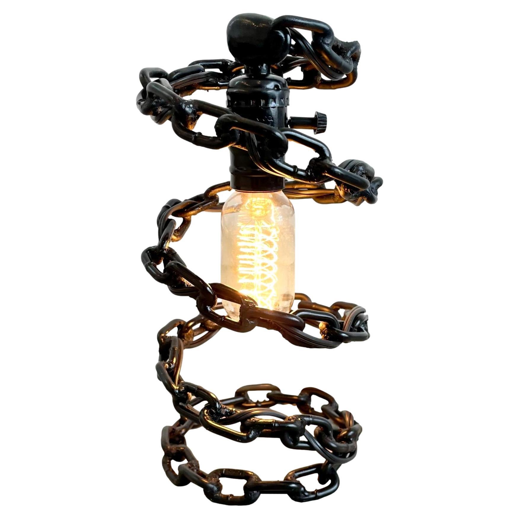 Spiral Chain Link Table Lamp, 2000s USA