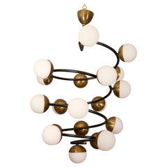 Spiral Chandelier, 18 Light Stilnovo Design