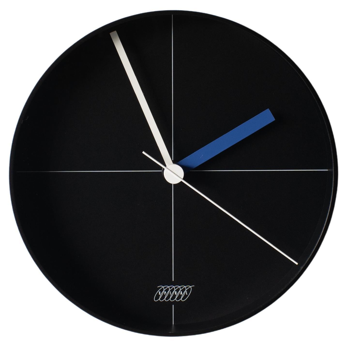 Spiral Clock B #3 Black Shiro Kuramata Japanese Zen Minimal Postmodern For Sale