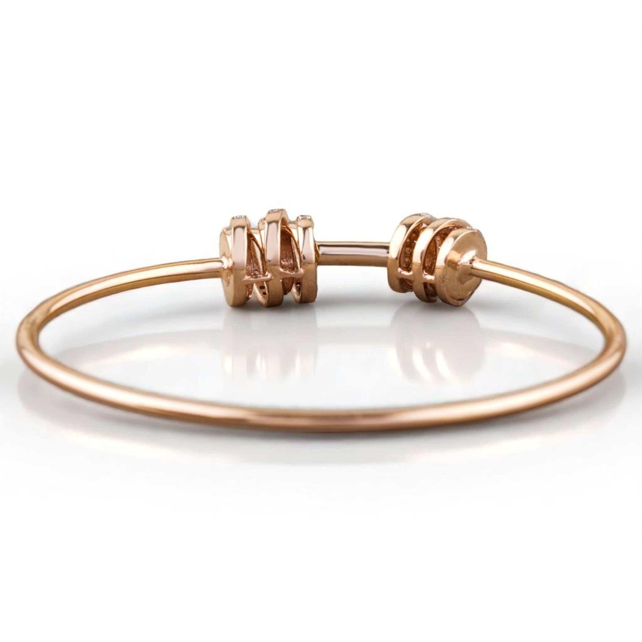 Women's Spiral Cluster Diamond Bracelet in 14K Solid Gold (Certified) For Sale