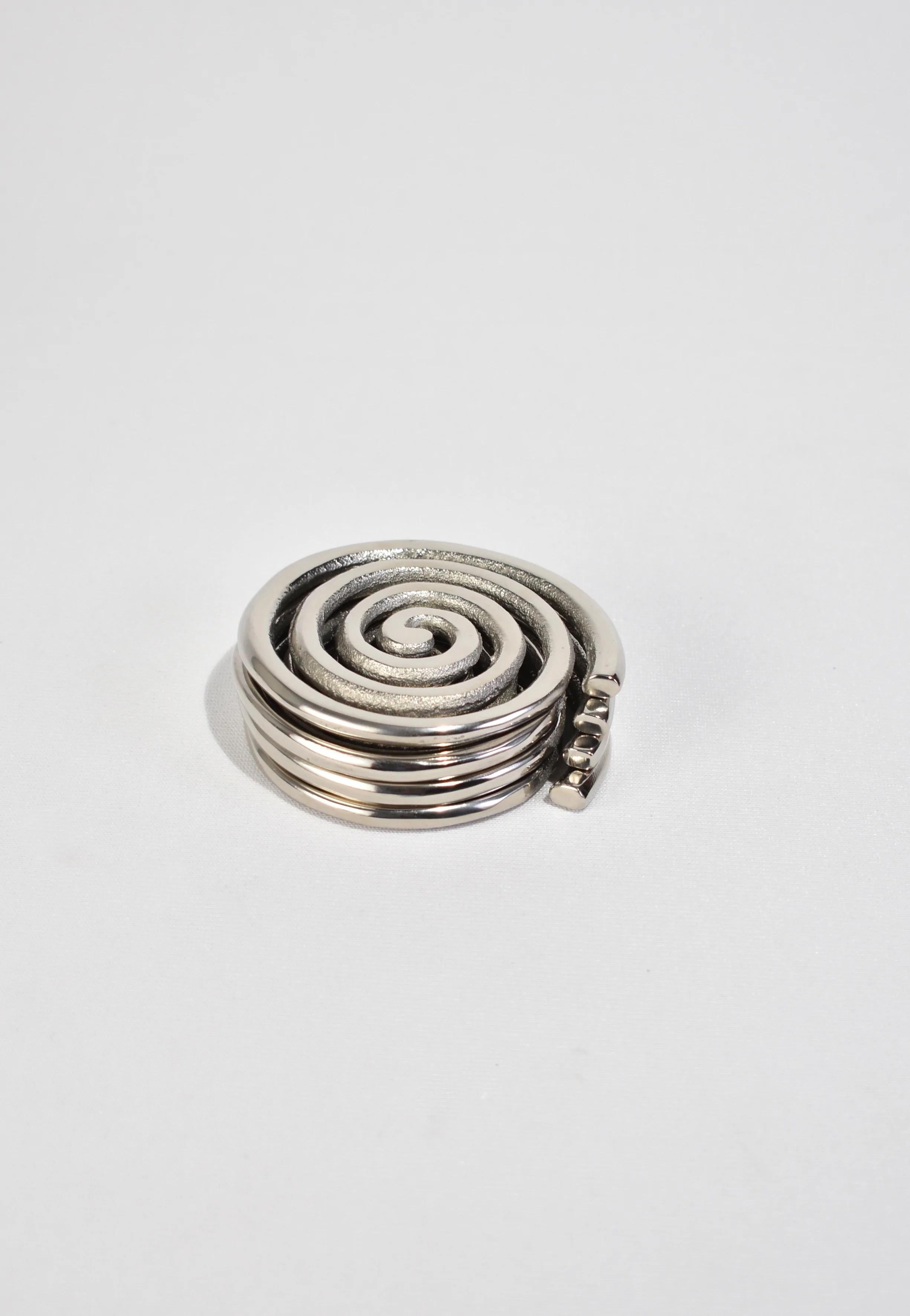 chrome spiral coasters