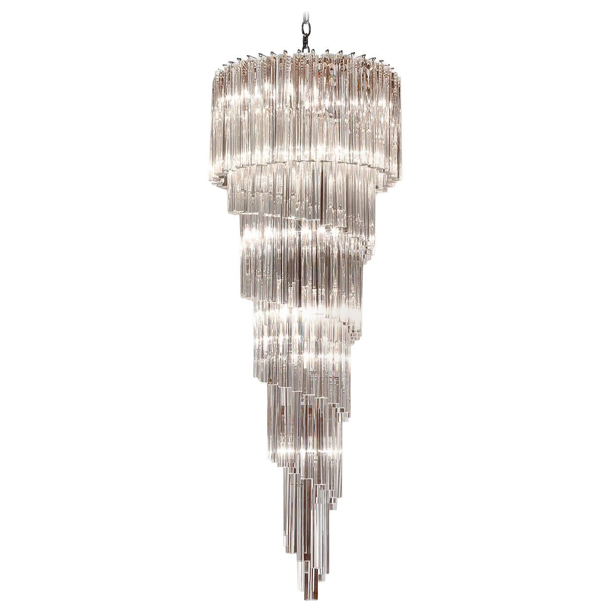 Spiral Crystal Chandelier by Camer Glass
