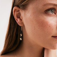 Spiral Dangle Earrings in 14K Solid Yellow Gold