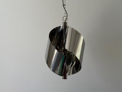 Spiral Design Chrome Ceiling Lamp, 1960s, Italy