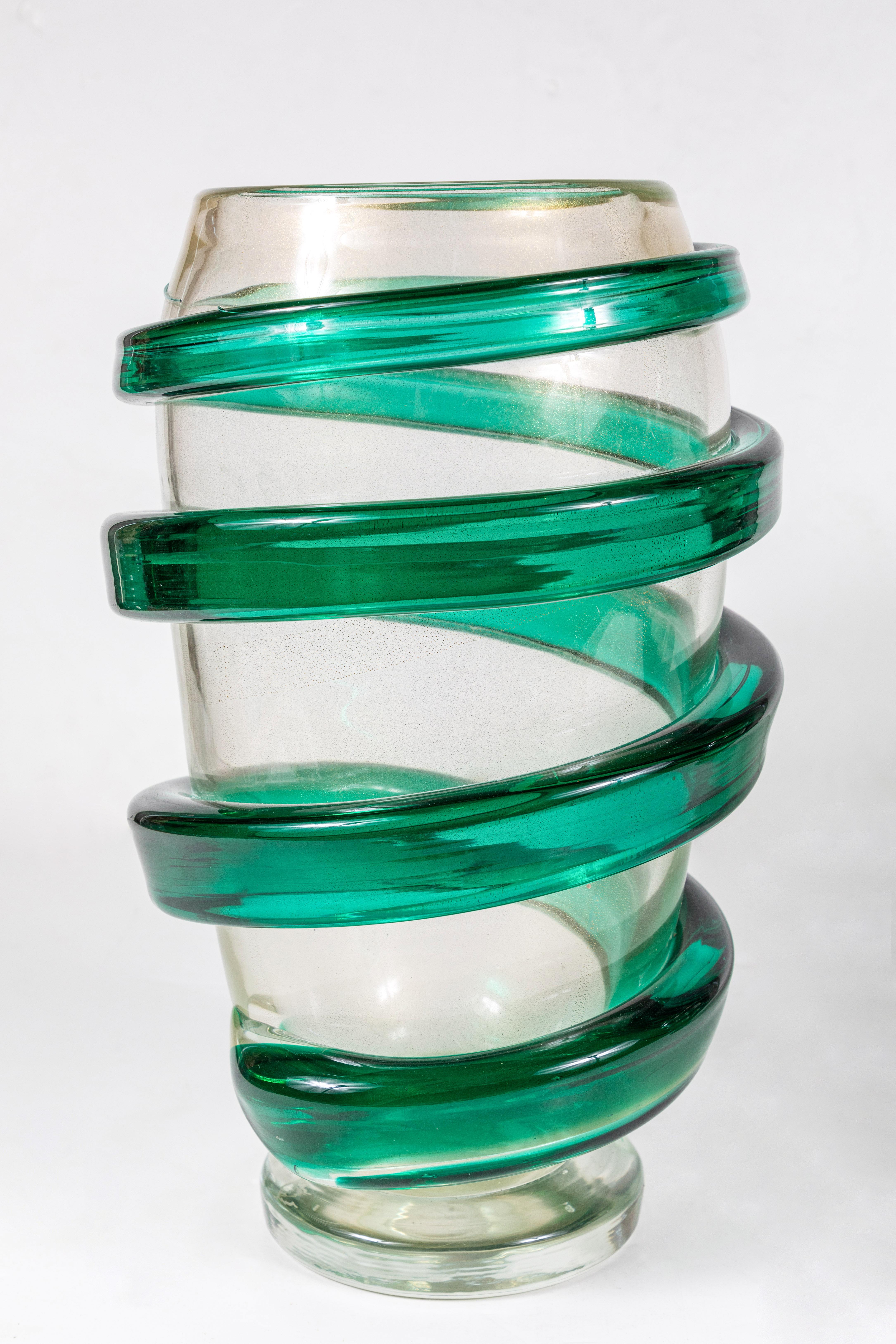 Italian Spiral Design, Murano Glass Vases