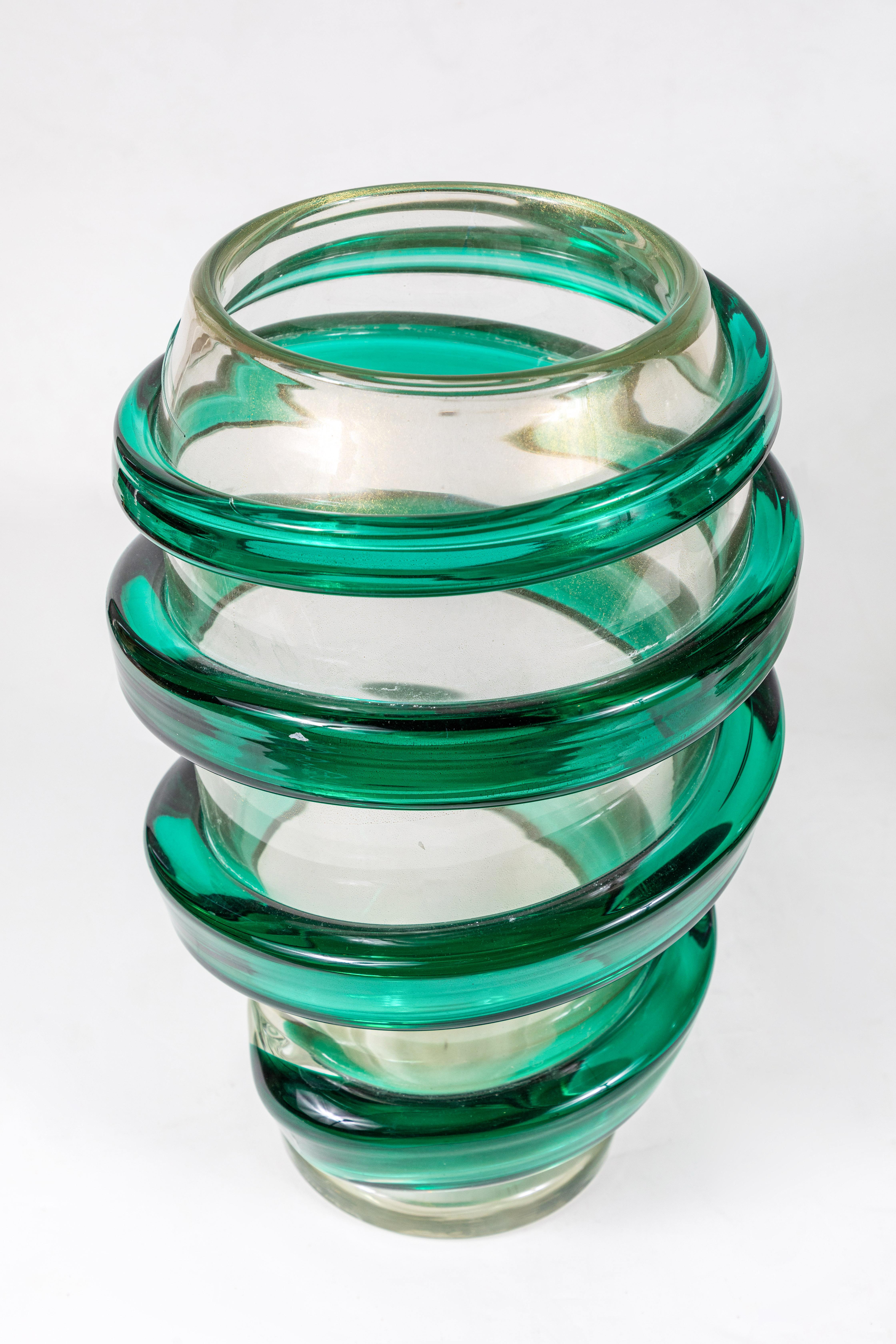 Spiral Design, Murano Glass Vases In Good Condition In Newport Beach, CA