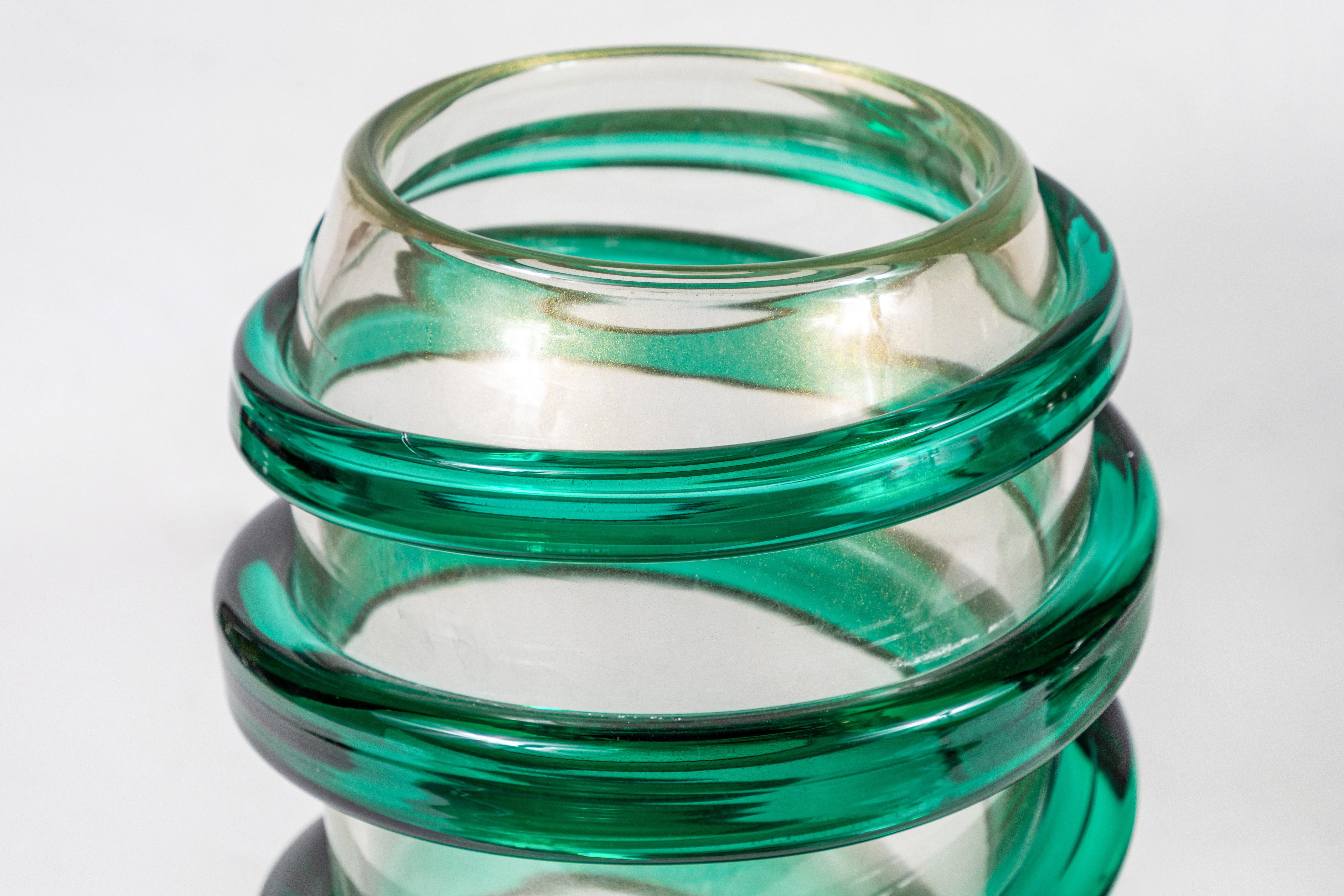 Mid-20th Century Spiral Design, Murano Glass Vases