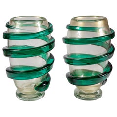 Spiral Design, Murano Glass Vases