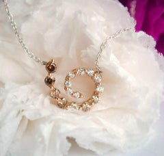 Spiral Diamond Swirl Pendant Necklace in 14k Solid Gold 16"