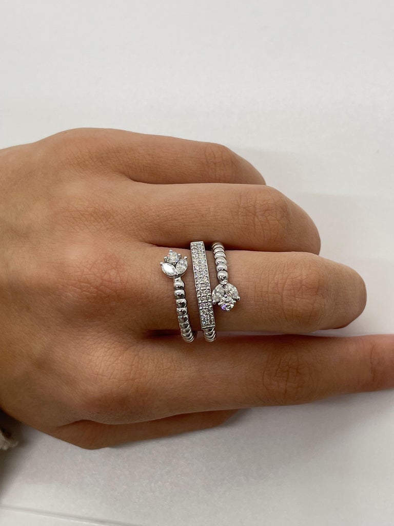 Customizable Spiral Diamond Ring in 18K Yellow and White Gold For Sale