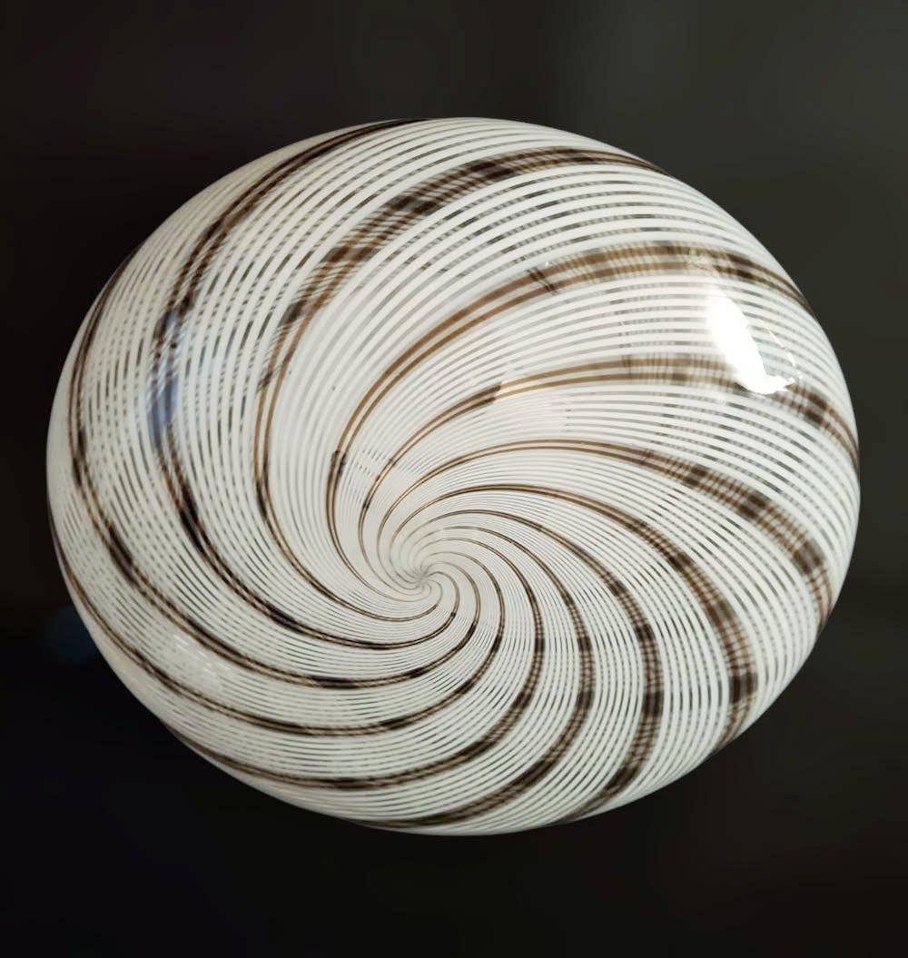 Mid-Century Modern Spiral Flush Mount by Venini For Sale