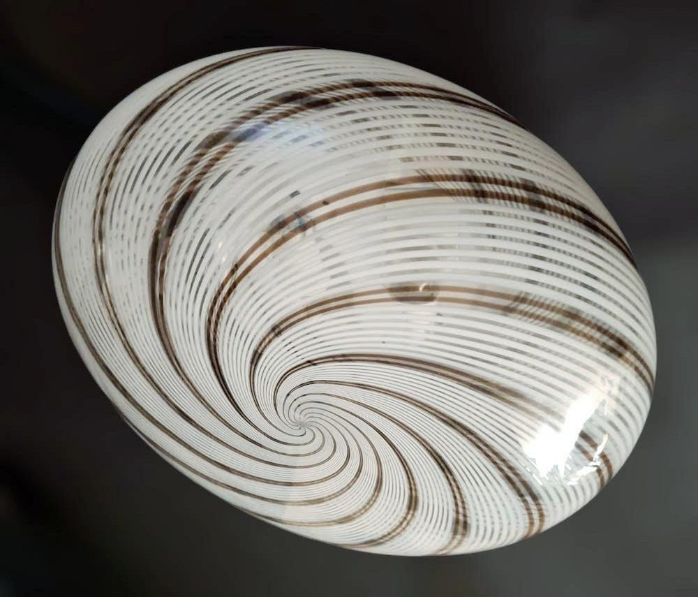 Italian Spiral Flush Mount by Venini For Sale
