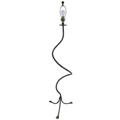 Spiral Form Wrought Iron Floor Lamp