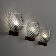 Spiral-Glass Wall Sconces by Ercole Barovier for Barovier & Toso, Set of 3, 40s