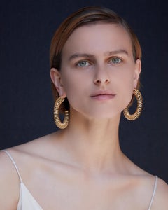 Spiral Hoops, 18 Carat Gold Plated