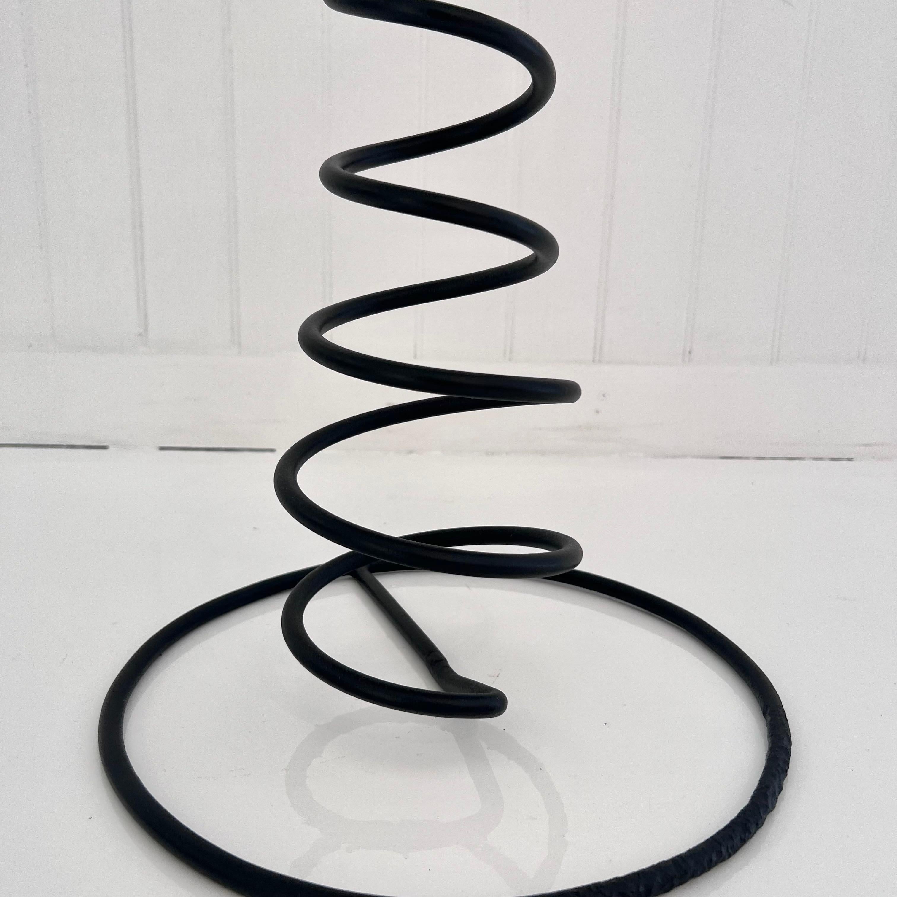 Spiral Iron and Glass Standing Catchall, 1960s France For Sale 6