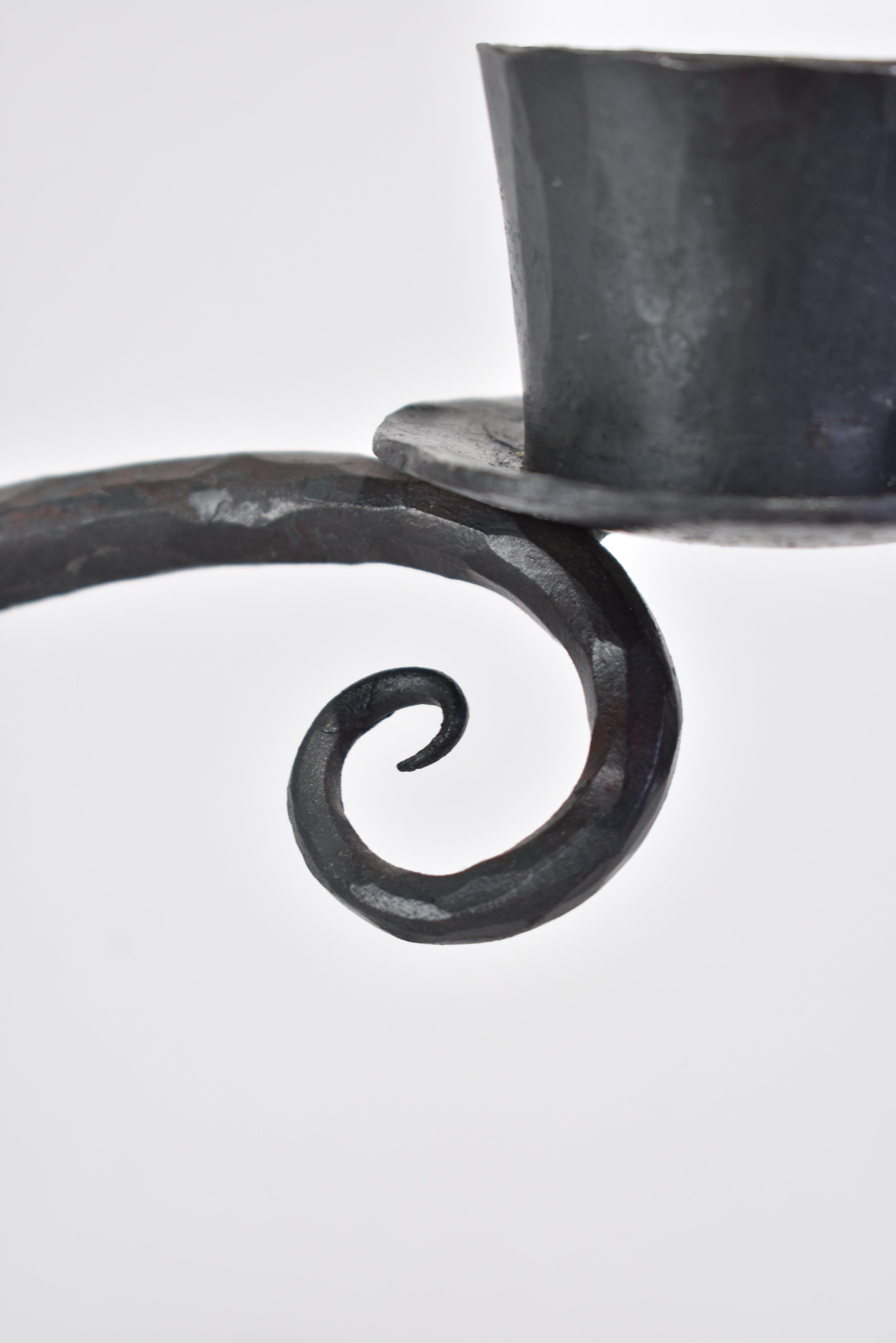 Spiral Iron Candleholders In Good Condition In Richmond, VA