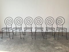 Spiralförmige Eisenstühle, Entwurf von Luigi Serafini für Sawaya & Moroni, 1980er Jahre, 6er-Set
