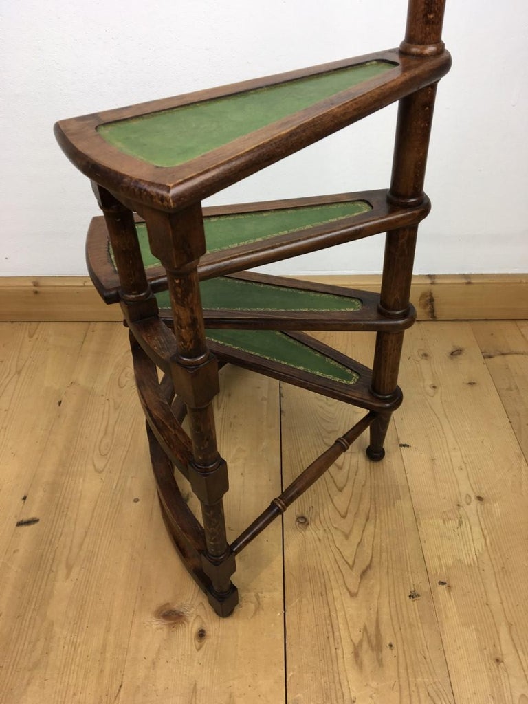 Spiral Library Step, Green Leather Steps, 1950s at 1stDibs | spiral ...