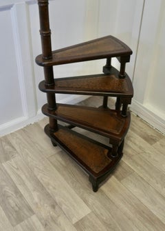 Spiral Library Steps with Turned Supports  A Great set of Library Steps