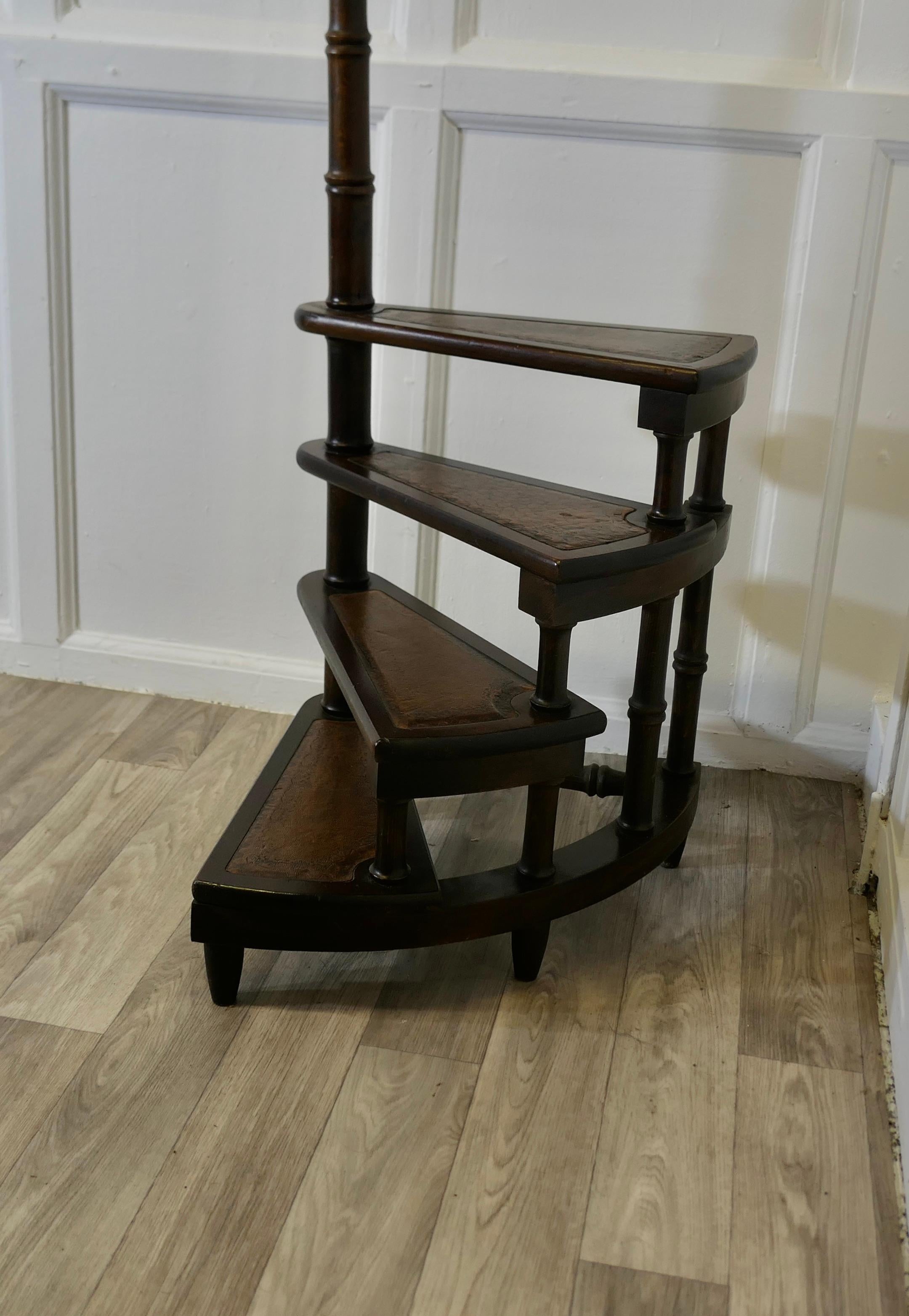 Regency Spiral Library Steps with Turned Supports  A Great set of Library Steps For Sale