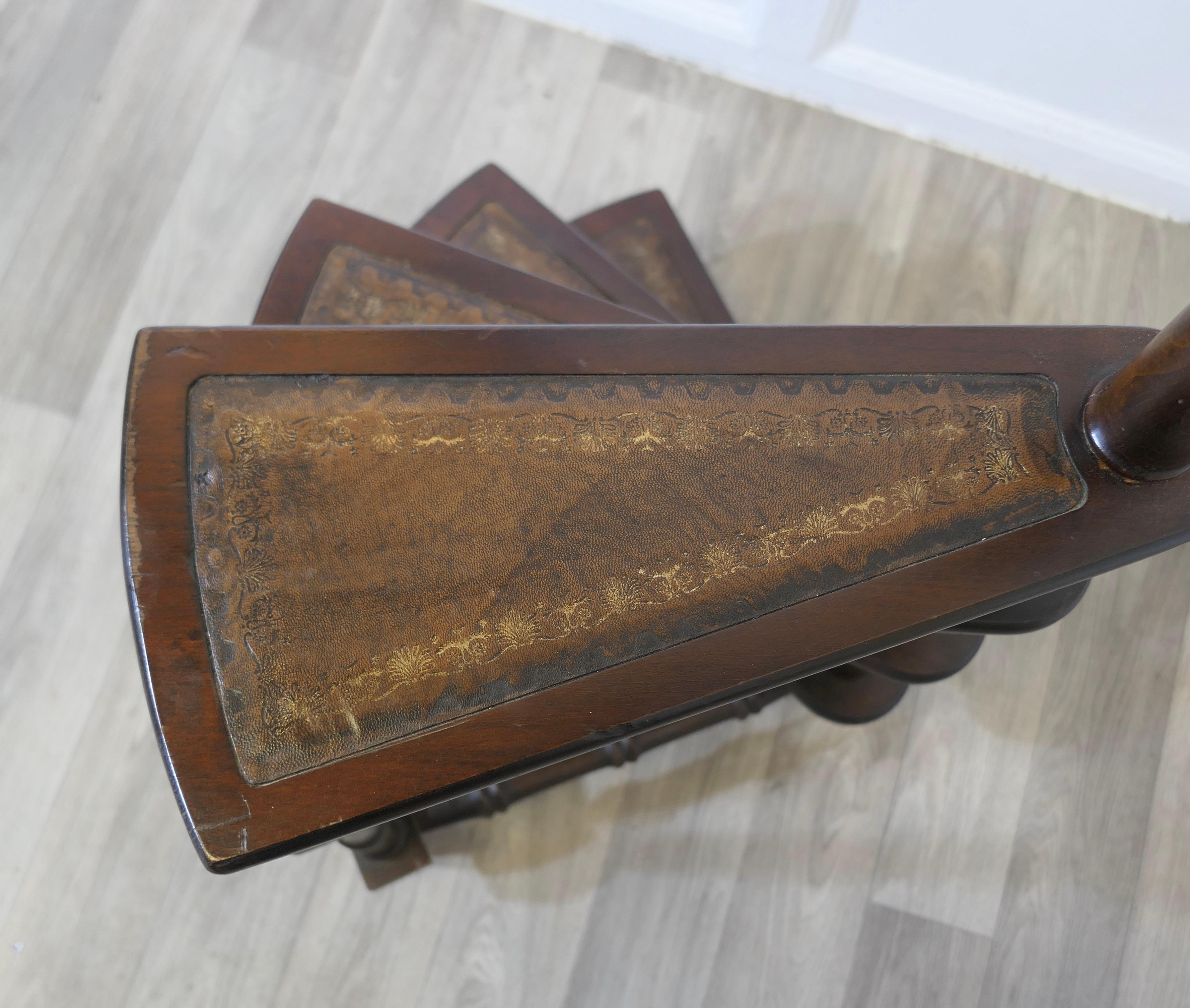 Beech Spiral Library Steps with Turned Supports  A Great set of Library Steps For Sale