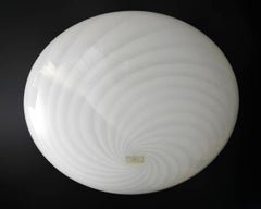 Spiral Milky White Murano Flush Mount