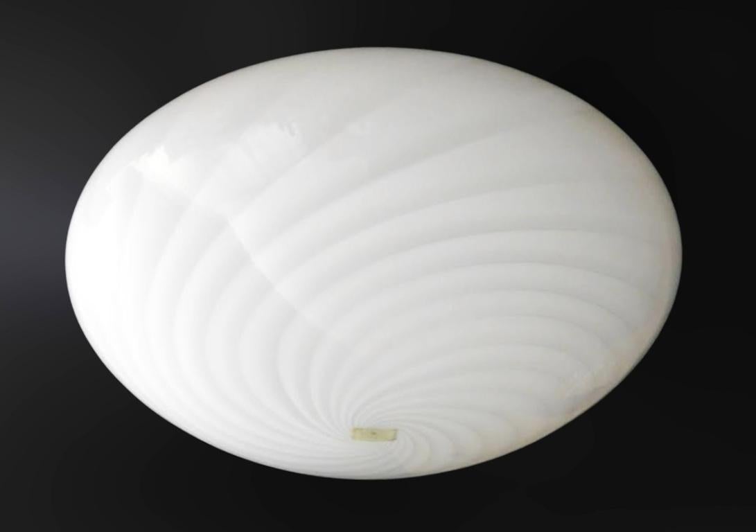 Italiano Spirale Whiting bianco Murano - Montaggio ad incasso in vendita