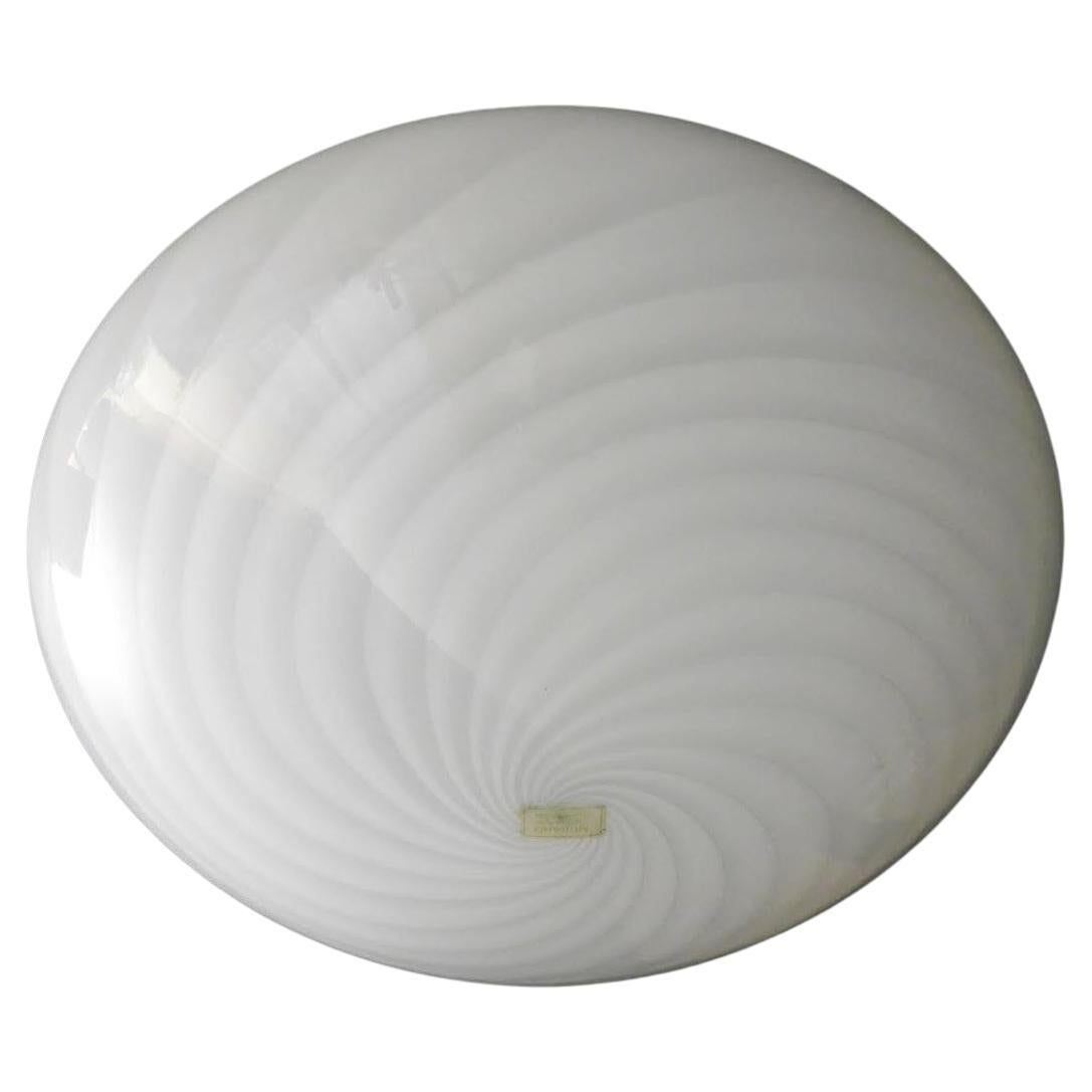 Spiral Milky White Murano Flush Mount