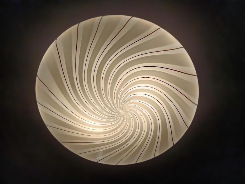 Spiral Murano Flush Mount In Good Condition For Sale In Los Angeles, CA