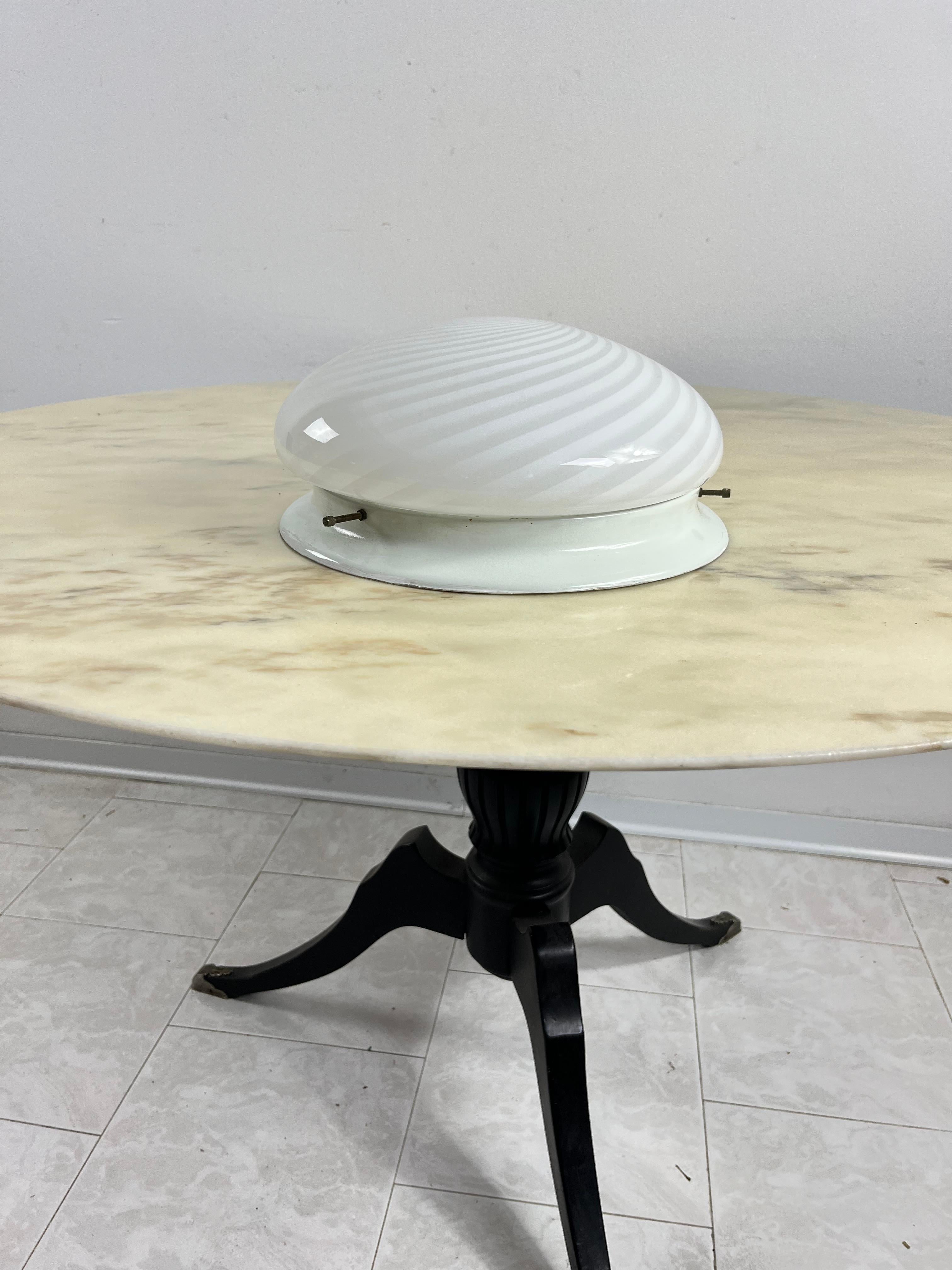 Mid-20th Century Spiral Murano Glass Ceiling Light Attributed To Venini, 1960s For Sale