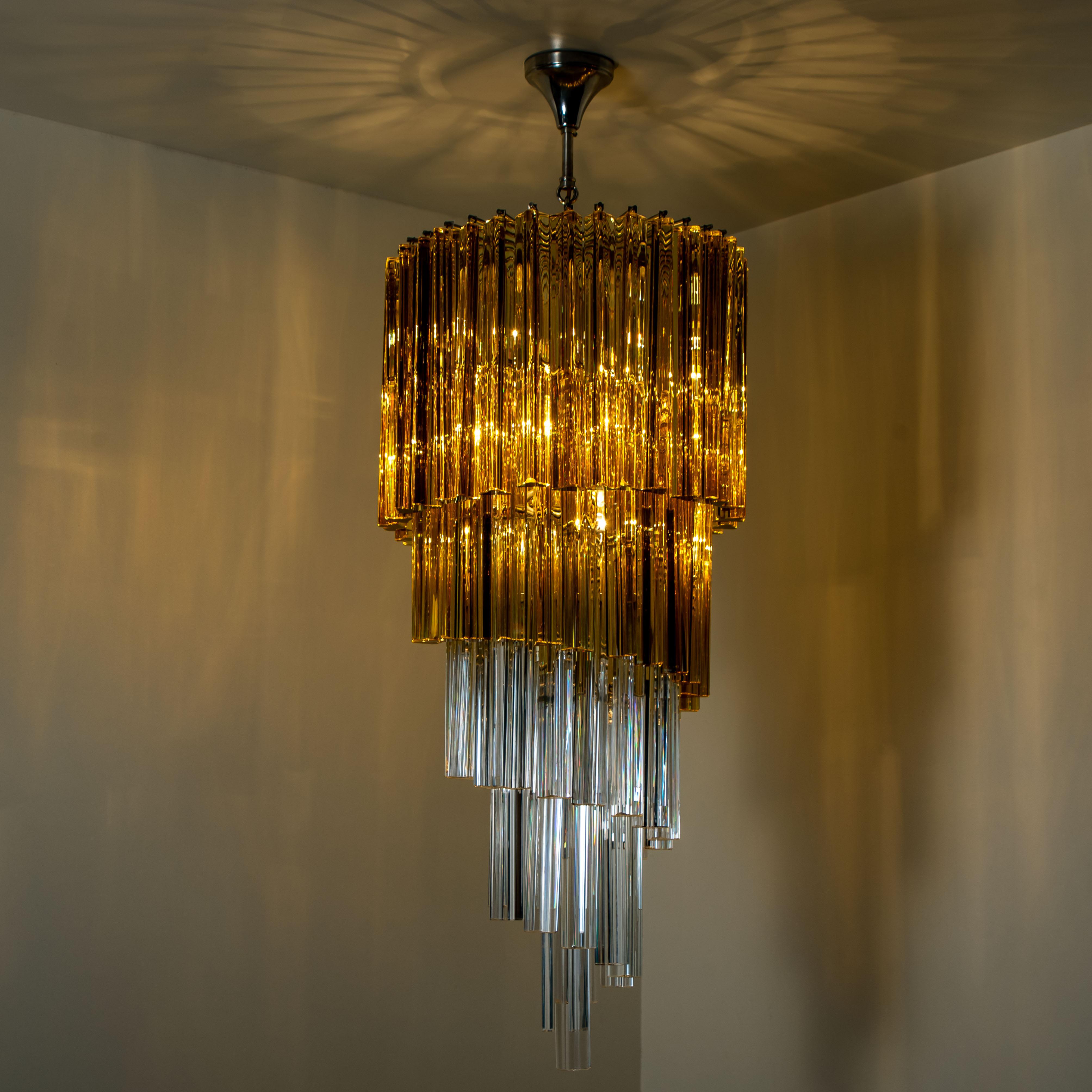Spiral Murano Glass Chandelier by Venini For Sale 7