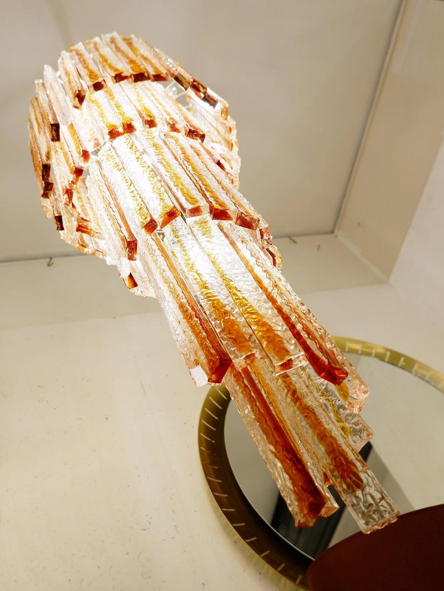 Spiral Murano glass chandelier by Venini.